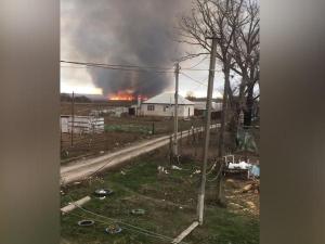 В Азовском районе произошел крупный ландшафтный пожар