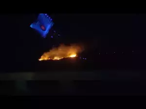 В Азовском районе полыхал крупный ландшафтный пожар