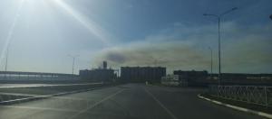 В Азове уже больше шести часов тушат ландшафтный пожар