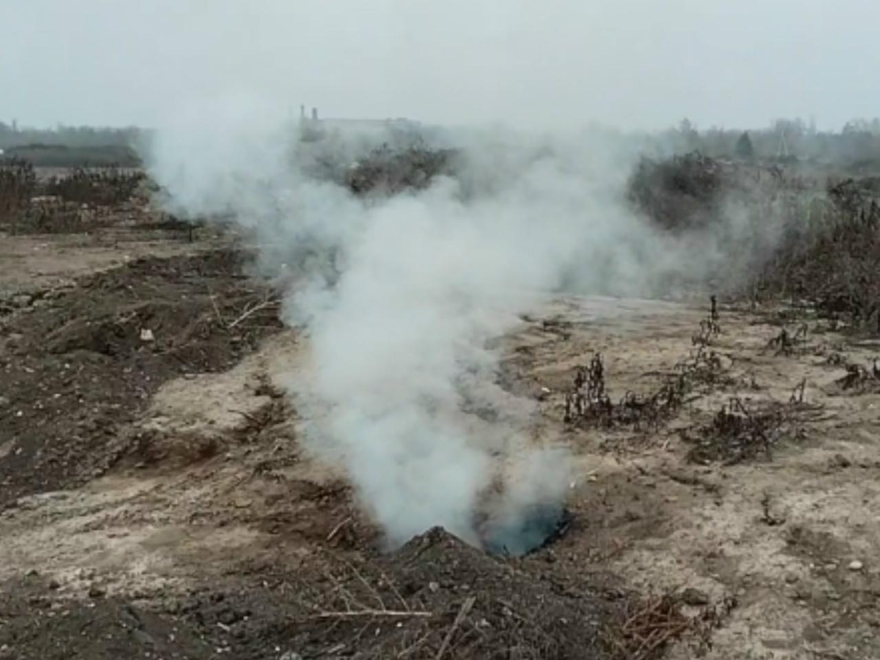 В Азове заметили возгорание на местном мусорном полигоне
