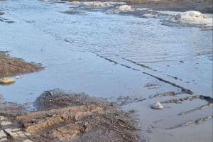 В Азове из-за огромных луж дети не могут пройти к школе №16