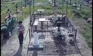 Неизвестная унесла игрушку с могилы ребенка на Азовском кладбище